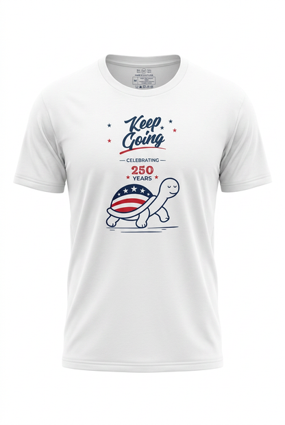 Celebrate 250 Everyday Tee with patriotic turtle design