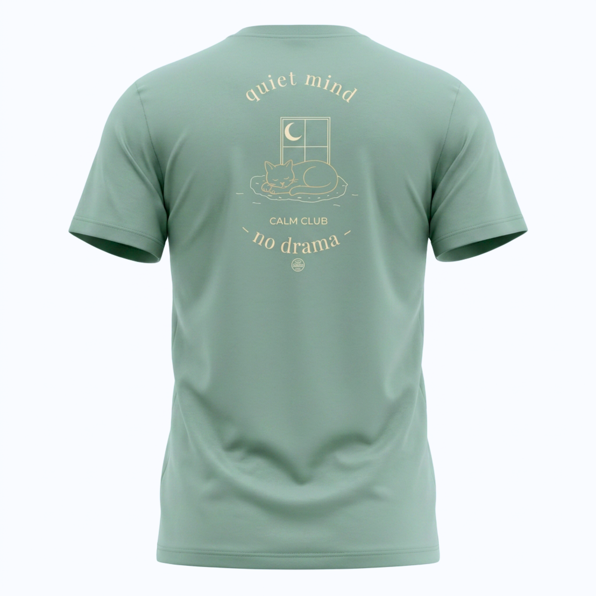 Quiet Mind No Drama Premium Graphic T-Shirt with cat design