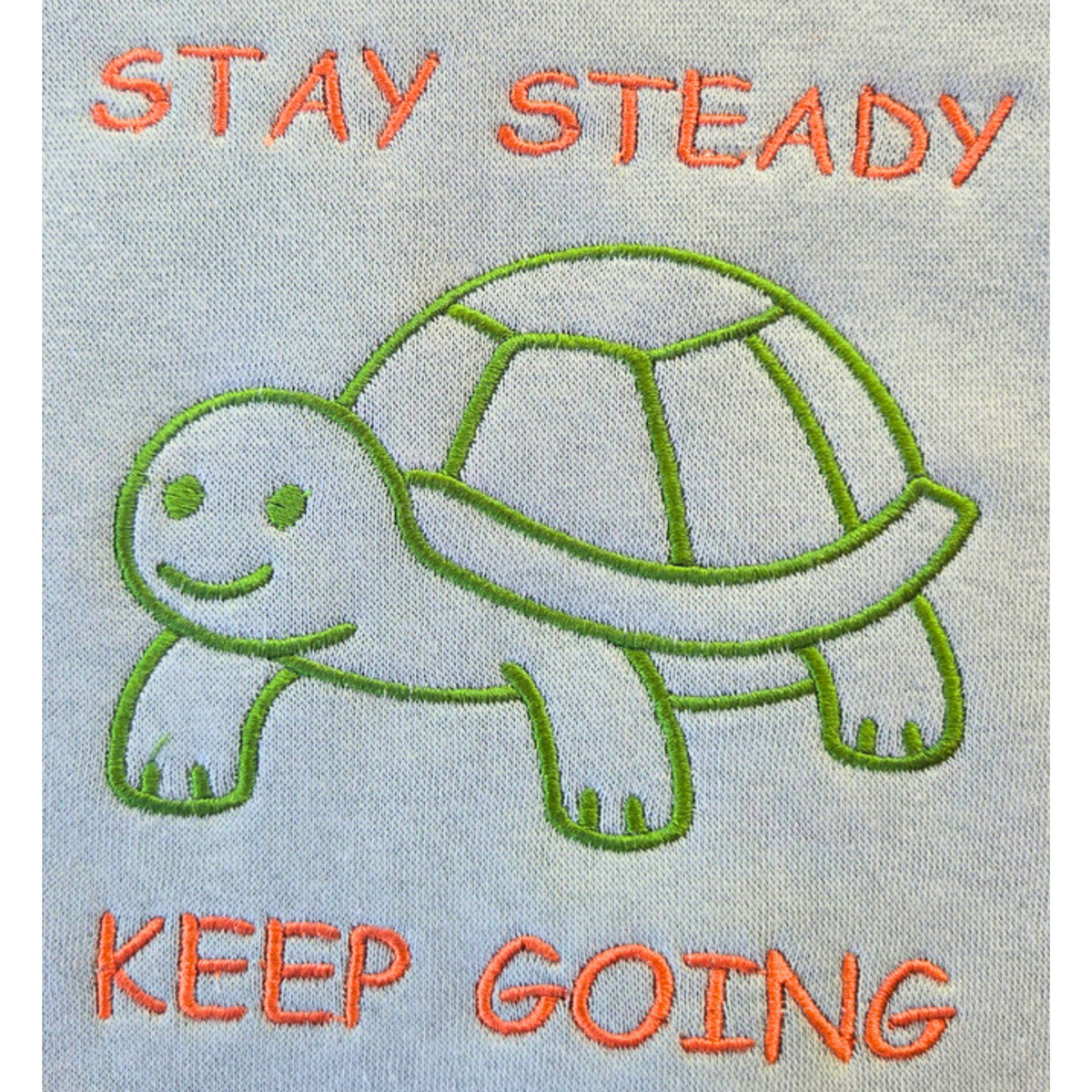 Stay Steady Keep Going Premium Lightweight Hoodie with embroidered turtle